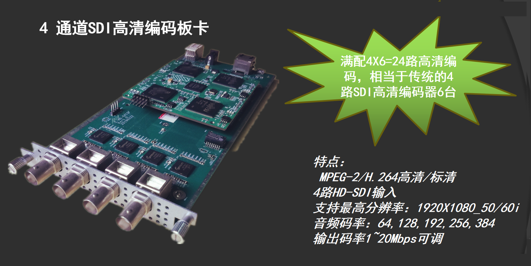 4通道SDI高清编码模块